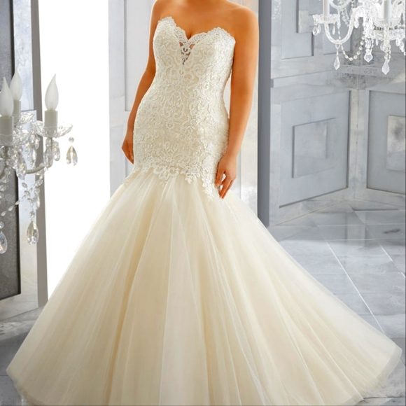 #00 Morilees Julietta Sz.18 Mermaid Wedding Dress - Picture 2 of 5